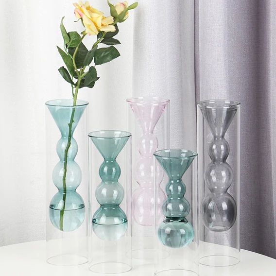 Wholesale Colorful Clear Wedding Centerpiece Glass Vases For Home Decor