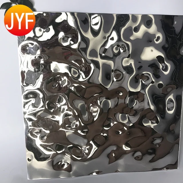 ANY998 Embossed Stainless Steel Color Plate Brushed 304 316 Decorative Water Ripple Metal Sheets for Ceiling