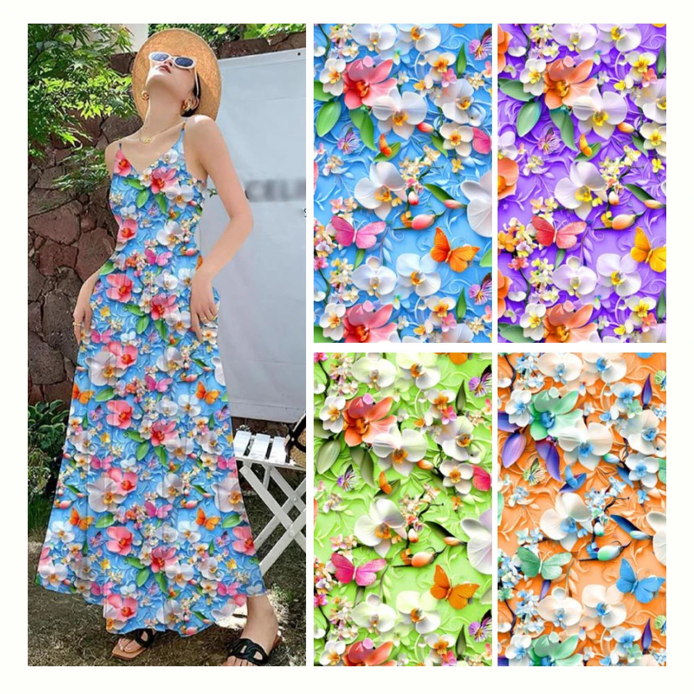 digital Dress fabric viscose Dress Material 2025 Year Hot Sale Item Rayon  Fabric Plain Design Heavy Fabric