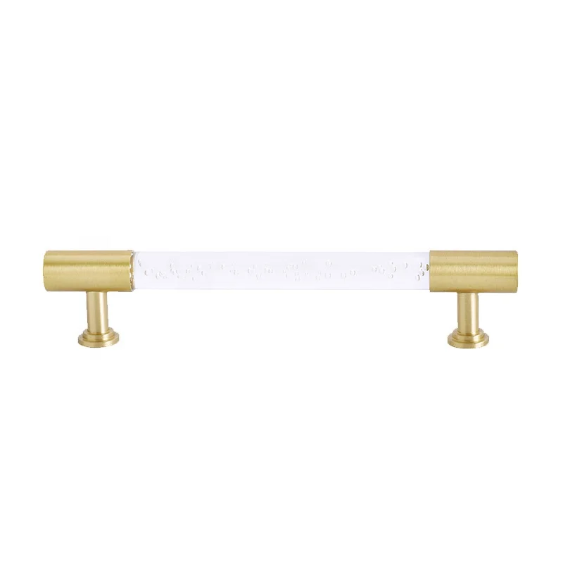 slim fit dress slacks Lucite and Brushed Brass Gleam Cabinet Knobs and Drawer Pulls main image 1