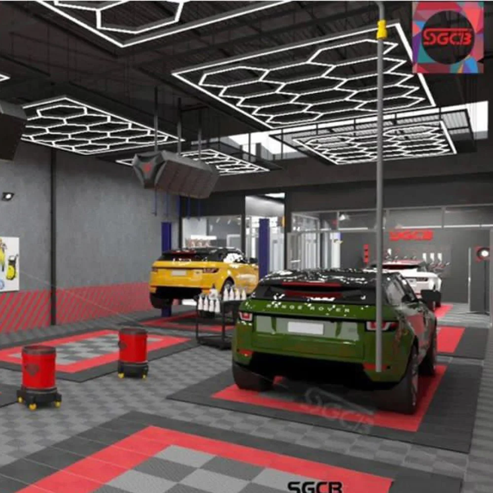 SGCB светодиодный шестигранный гаражный светильник для мастерской магазин деталей спортзала размер настраиваемый