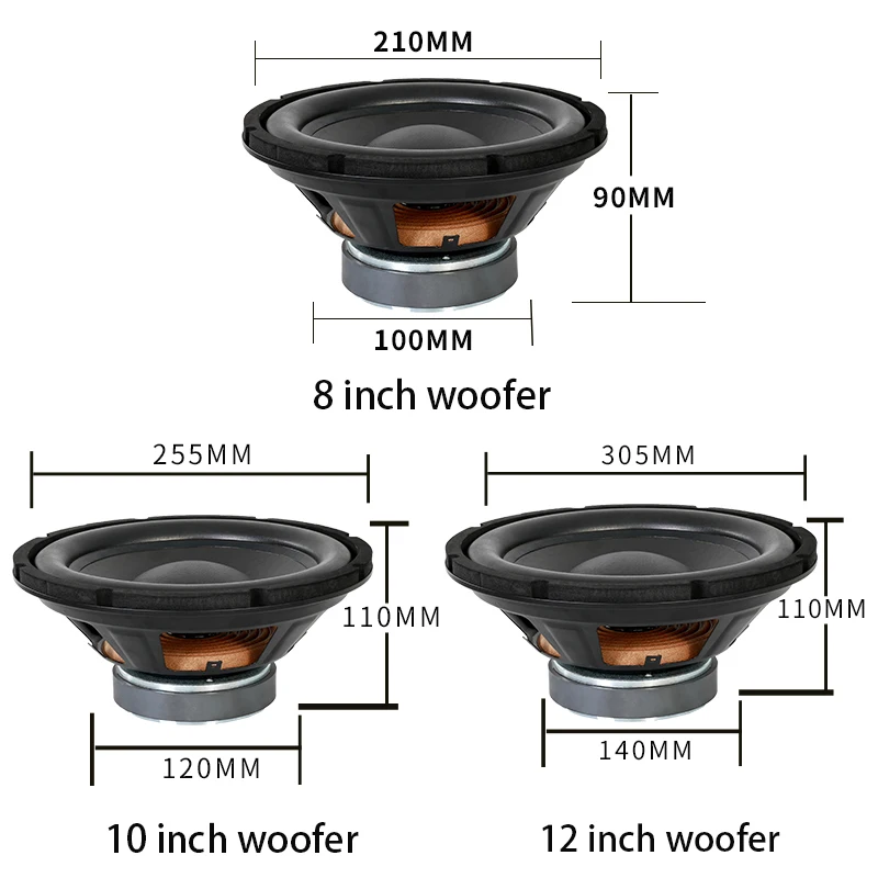 ウーファー 8/10/12インチ サブウーファー オーディオ スピーカー