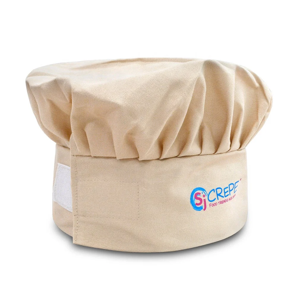 Custom Chef Hat With Heat Transfer Printing Logo Poly Cotton Cooking Caps Wholesale Kids /Adult Chef Hat