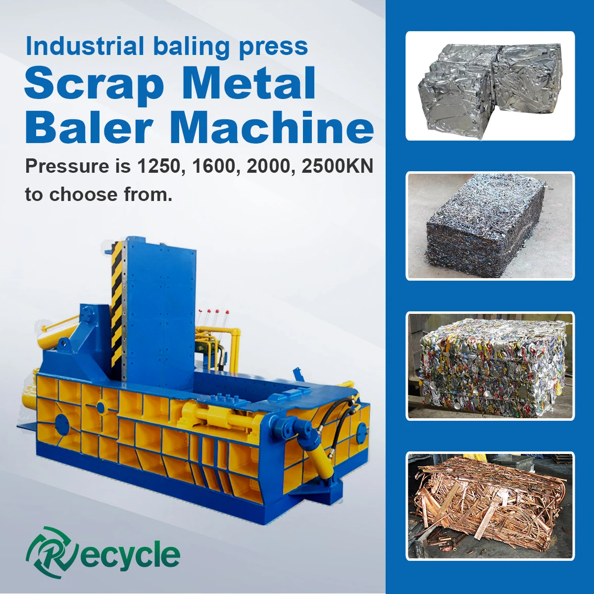 低价压块生产二手车金属打包机液压打包机待售