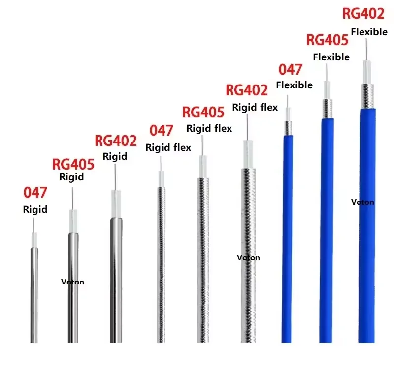 Factory 25ohm 50ohm 75ohm High Frequency RG402 Type .141 .086 .047 Semi-Rigid Coax Cable with a Bare Copper Outer Conductor