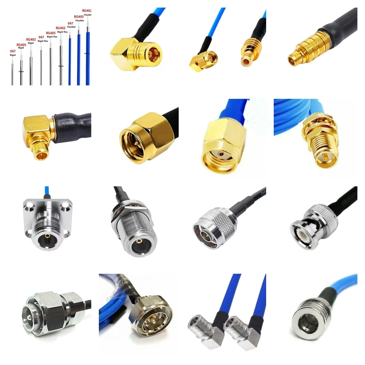 Fabriklieferung N-/BNC-/TNC-/SMA-/QMA-/MMCX-/MCX-/SMB-/4.3-10-Stecker männlich/Buchse weiblich für RG402-, RG141-HF-Schweifantennen-Jumper-HF-Kabelbaugruppe