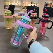 Hot Sale Leaking Proof 1200ml Wholesale Reusable Customize Plastic Tumbler with Straw and Handle and Infuser
