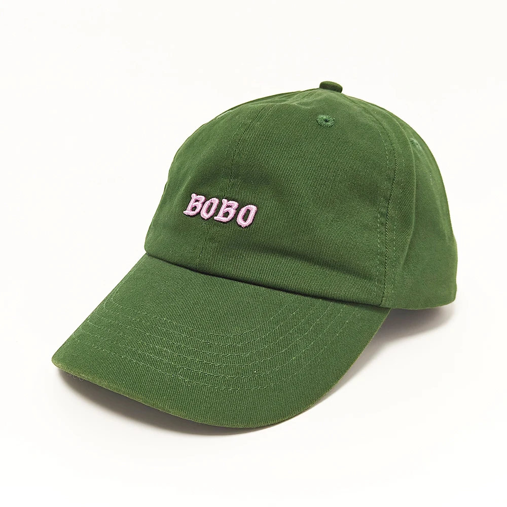 Custom Dad Hat Cap Good Quality Black With Green Two Toned 6 Panel