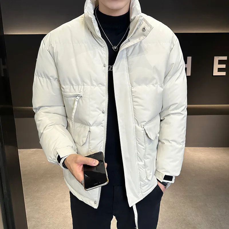 Men's Padded Jacket Thickened Stand Collar Warm Casual Coat_voghion.com