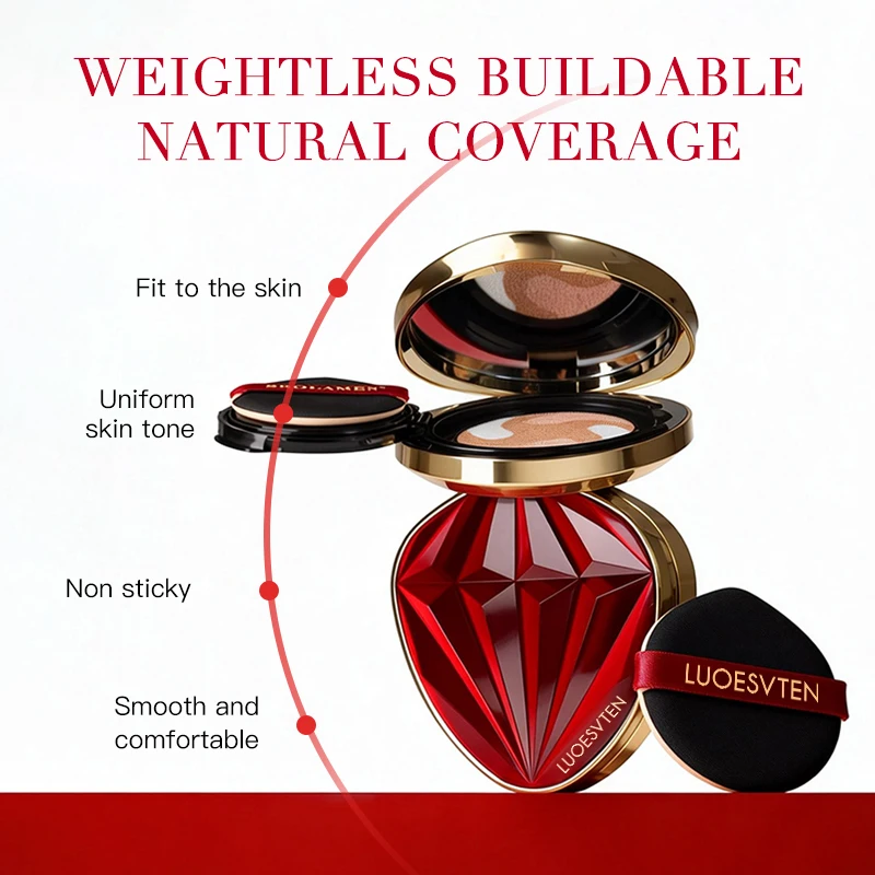 Custom logo Red Diamond Cushion Foundation Natural Beige for Light with Plant Essential Oil