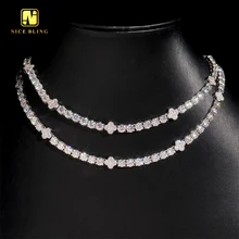 5mm VVS Moissanite Tennis Chain Pass Diamond Tester 925 Silver Hip Hop Jewelry Clover Necklace Iced Out Diamond Tennis Chain