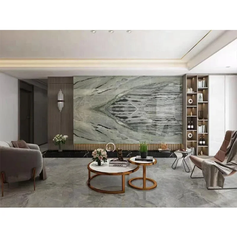 product newest hot polished green marble slab price for interior home wall floor design-4