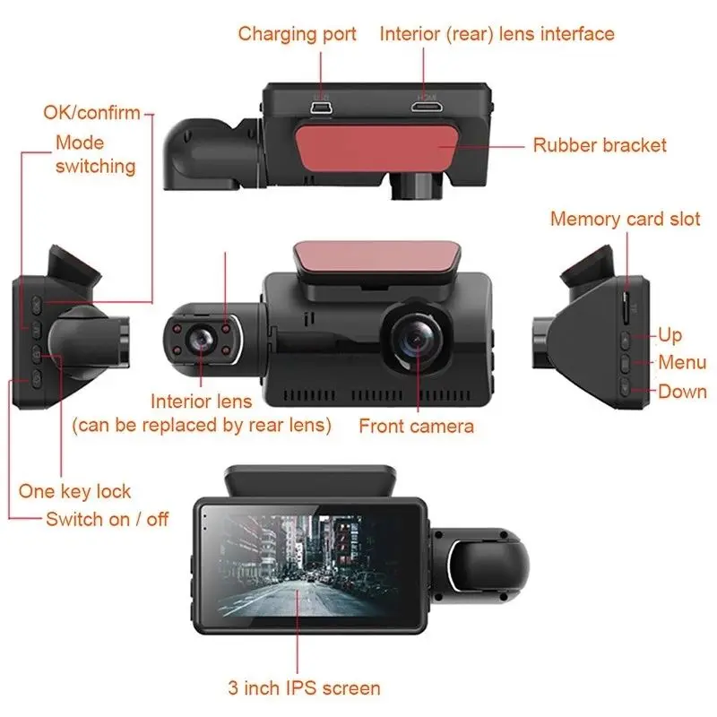 New Product Wifi 1080p Fhd Dual Lens Dash Cam Video Camera Driving