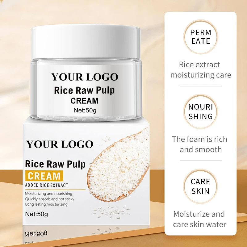 Rice Private Label Cosmetics Care Cream Moisturizer Anti Aging Reduce Wrinkle Whitening  Skin Care Facial Face Cream