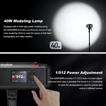 Best Studio Flash UK Godox AD600BMII AD600 BM II 600W HSS 1/8000s Portable Studio Flash Light Bowens Mount Carryng Lamp Bag detail image