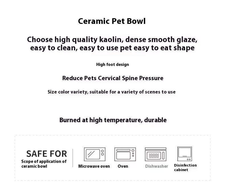 Creative Cute Expression Eco-Friendly Tall Ceramic Pet Bowl Comfortable Rounded Cat/Dog Feeding Spine Protection Slant Solid supplier