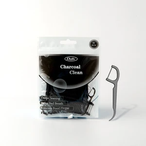 Daily Care Zero Waste Organic Bamboo Charcoal Dental Flosser ST2001B Vegan Bamboo Minty Flavor Wholesale Customize Dental Picks