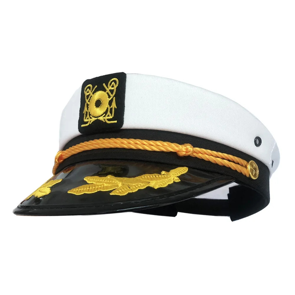 Wholesale White Embroidery Military Hat 