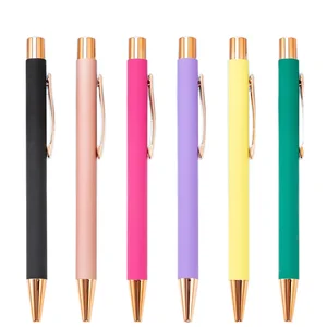 Wholesale Modern Eco-friendly Customizable Logo Creative Student Metal Ballpoint Pen Multi-Color Promotional Business Gifts