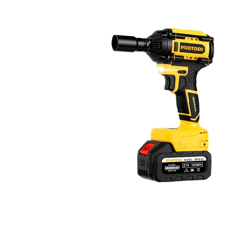 21V Brushless Cordless Impact Wrench 350Nm High Torque Electric Wrench 2 Batteries Charger Tool Box for Car Tire Repair OEM - view 1