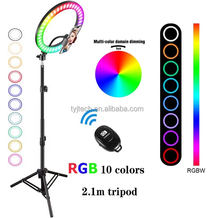 14" inch LED Ring Light Dimmable Lighting Phone Selfie Tripod Stand tik tok move 