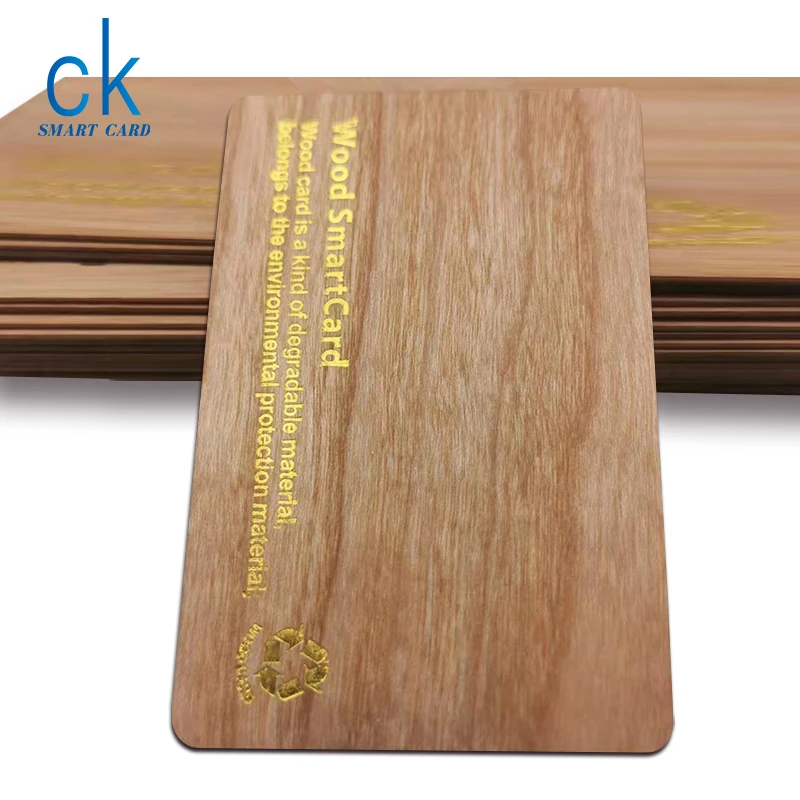 Sample Customized Gold Foil Craft Printing High Quality Wood Card