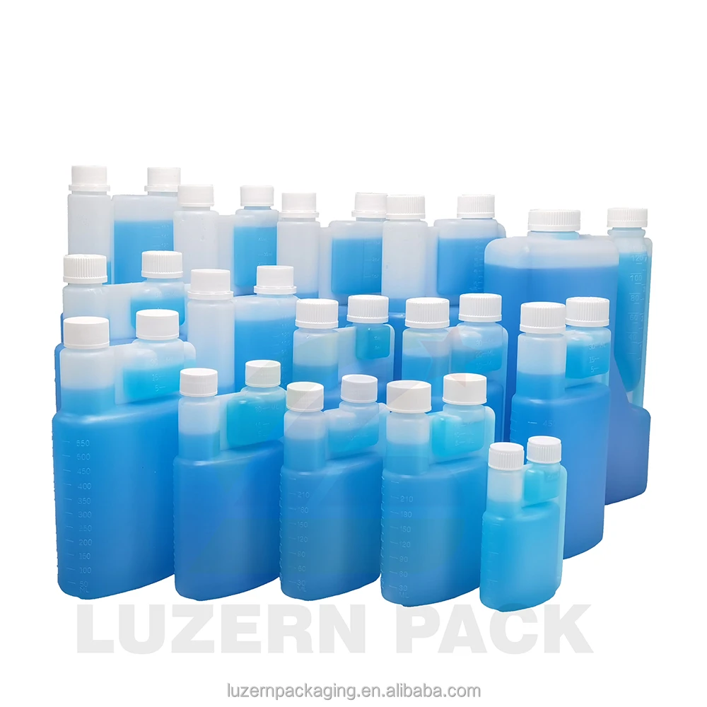 8 Oz Hdpe Double Neck Measuring Plastic Dosing 250ml Bottle For Fuel