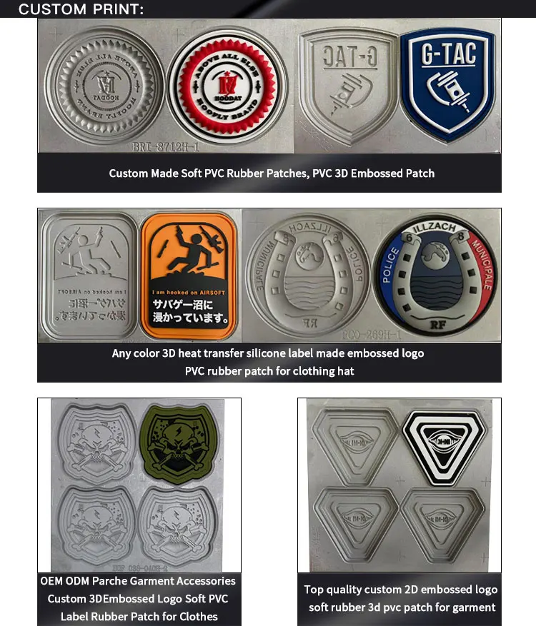Hot Sale Pvc Patch 2d 3d Logo Soft Pvc Clothing Rubber Patch
