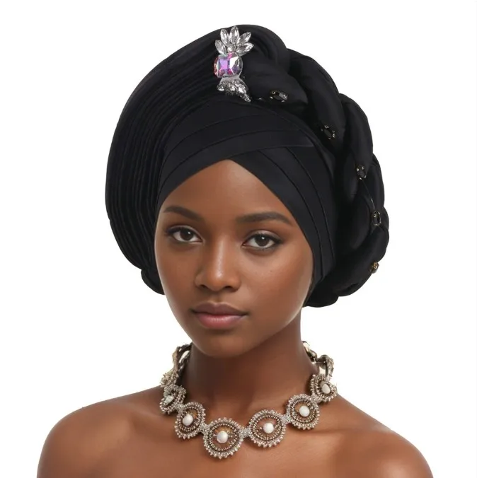 Luxury Turban Caps Women Hijabs Ethnic Headscarf African  display picture 1