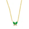 Set with green zircon-Gold