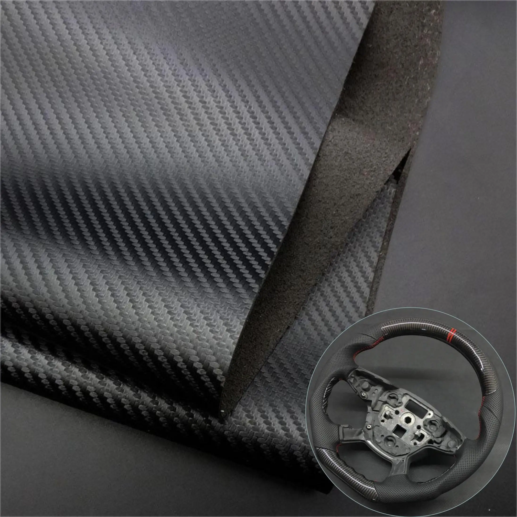 Cigno Leather Laser Carbon Fiber Leather Eco-Friendly Microfiber PU Leather for Car Interior 