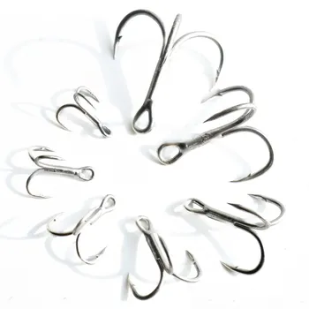 Aojin Triple Reinforced Barb Blood Groove Treble Hooks with Anti-Corrosion Rust-Resistant Plating for Saltwater Fishing 50 Pack – Hooks – view 5