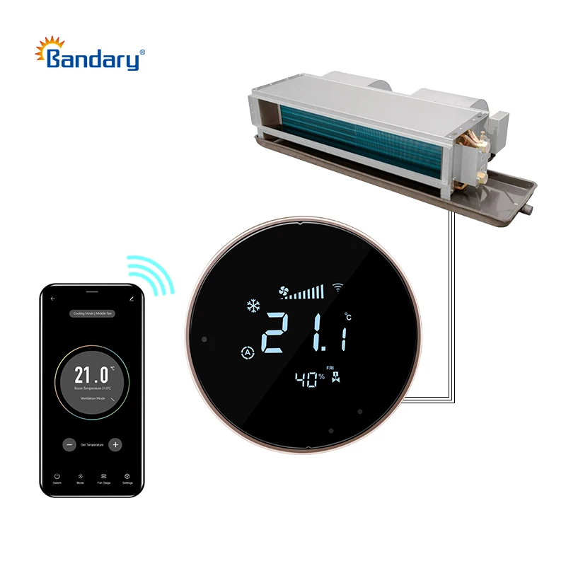 Bandary 220v 24volt 0-10v adjustableradiator floor heating fan coil smart wifi thermostat intelligent programmable RS485 modbus