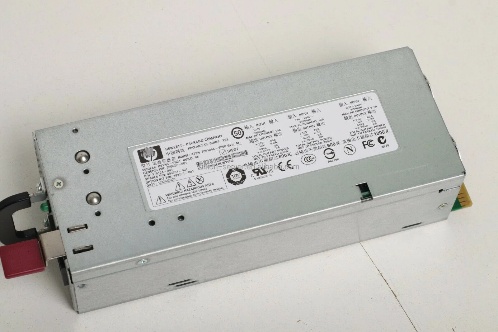 399771-B21 1000W Redundant Power Supply for Proliant Ml350 G5 Ml370 G5 ...
