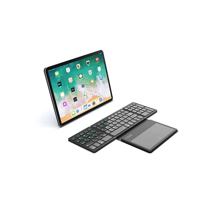 Беспроводная трехскладная портативная клавиатура с сенсорной панелью полноразмерная ультратонкая Складная мини-клавиатура для Win/Android/