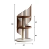 Walnut color-three-layer solid wood cat climbing frame