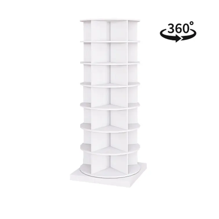 Space Saving Wooden Modern 360 Rotation 8-Layer Shoe Storage Cabinet with Customized Design for Home Furniture and Hotels