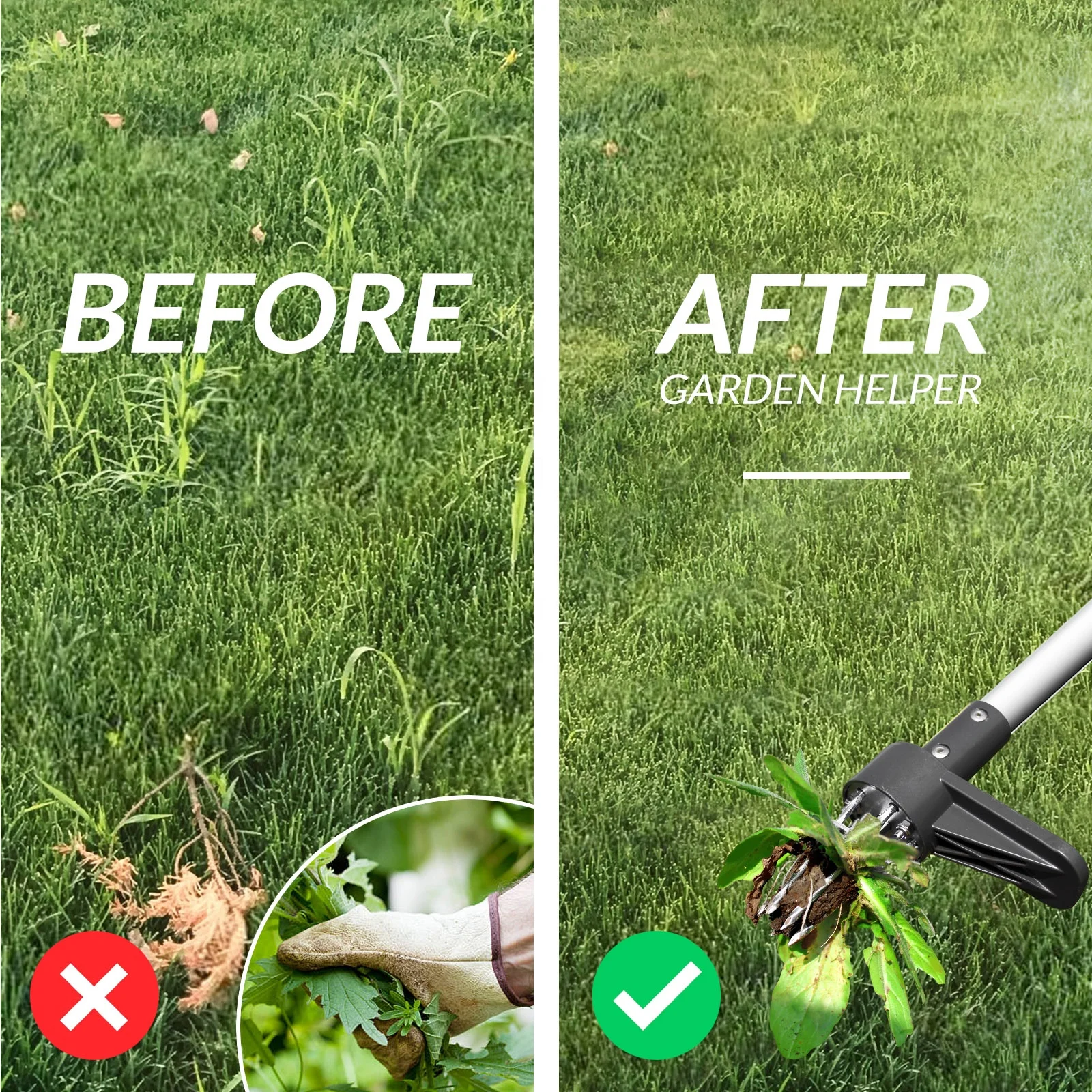 Durable Material Weed Picker Tool Remover With Long Handle Manual Hand Paddy Weeder Tool for Garden