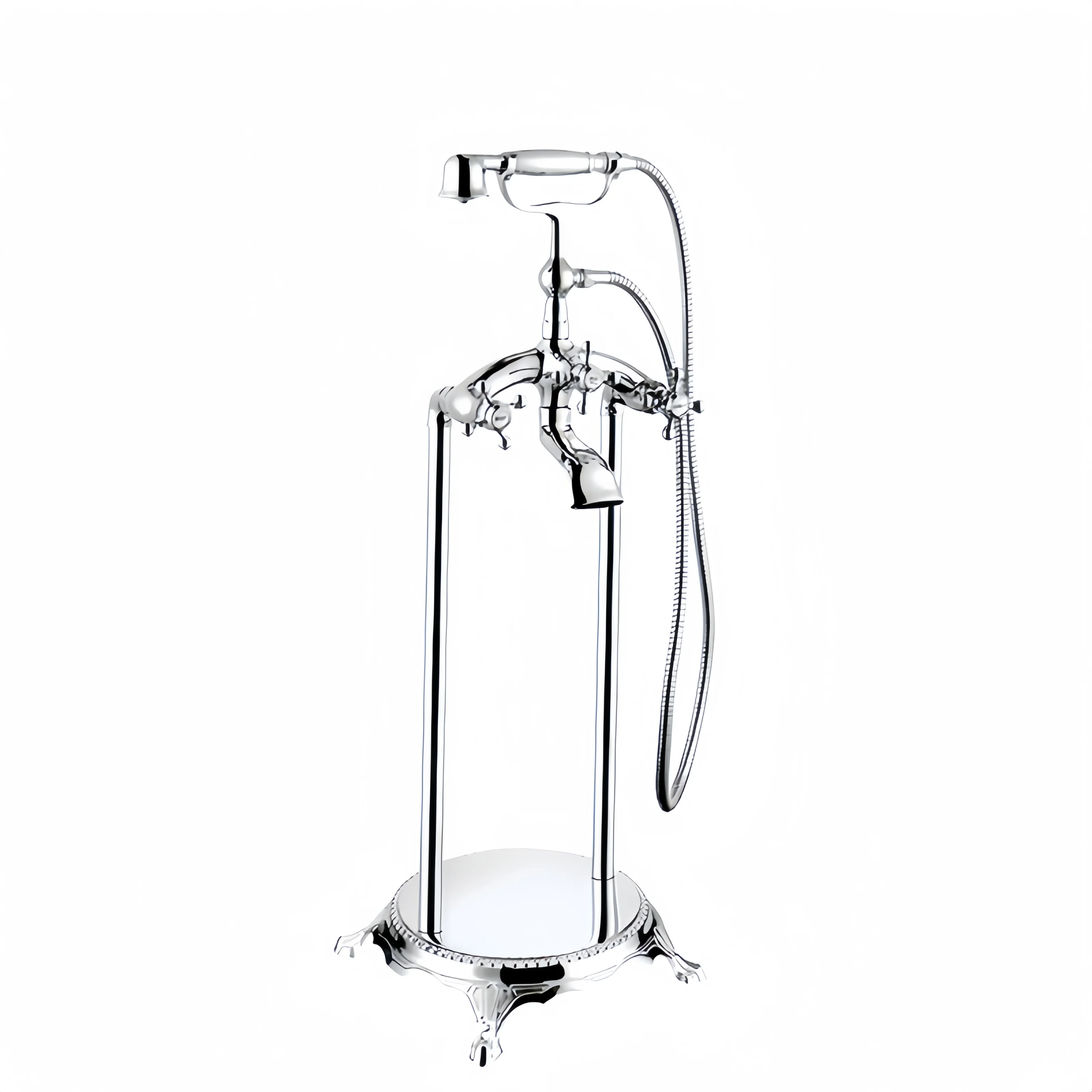 Traditional Floor Mounted Bath Shower Mixer - Chrome 