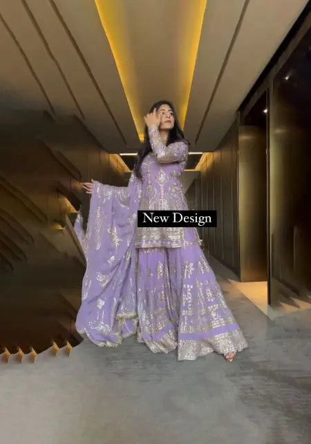 Latest Punjabi Suits Sharara with Custom Size for Women Designer Sharara for Girls Pakistani Clothes Low Price 2023 for Women