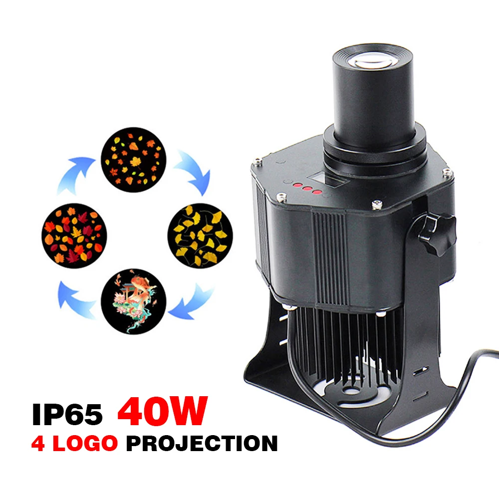 40W 4 Logo Loop Playback Projector Waterproof GoboS Light Floor Project ...