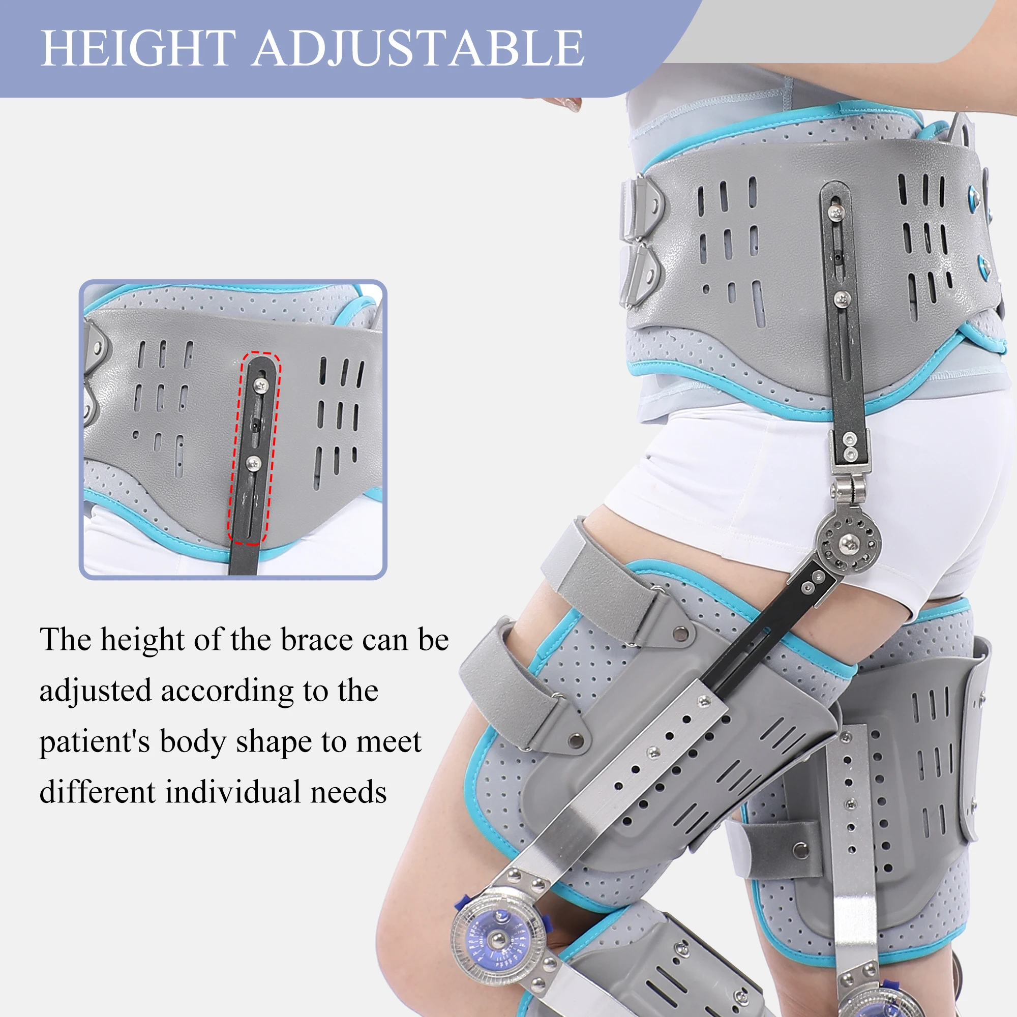 Adjustable Durable Reusable Knee Ankle Foot Orthotic Brace Hip Sacrum Waist Adjustable Hip Joint Rehabilitation Equipment