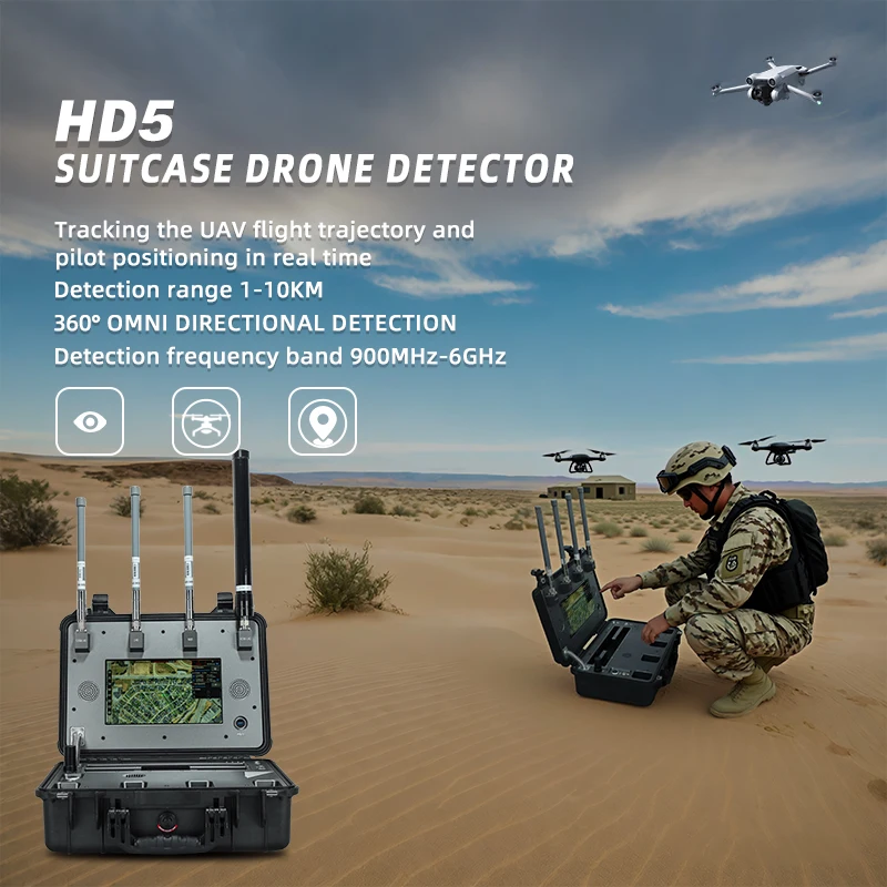 Portable Drone Detection System 1-10km UAV Signal Detector 360° Full ...