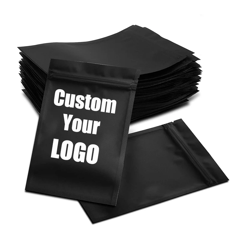 Resealable Matte Black Package Stand Up Pouch Aluminum Foil Packaging