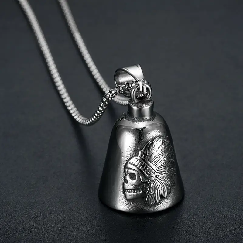 Guardian Bell Motorcycle Custom Guardian Bells INDIAN CHIEF HEAD Biker Luck Riding Bell Keyring