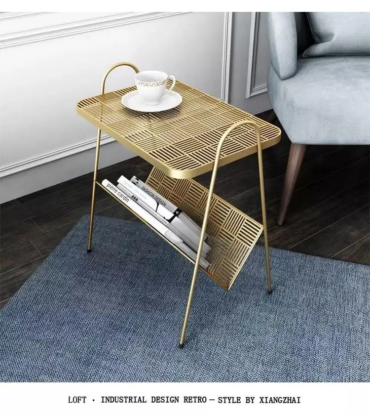 Nordic minimalist bedroom bedside balcony wrought iron coffee dining table