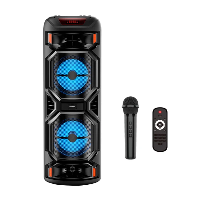 SING-E ZQS8221 Dual 8'' Mini High Power Bass Sound System Speaker Box Party/Karaoke Outdoor Wireless DJ Big Size Speaker