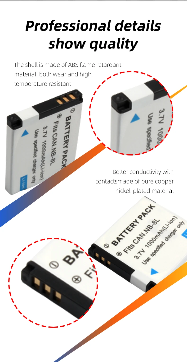 Camera Battery NB 8L NB8L NB-8L for Canon PowerShot A3300 A3200 A3100 A3000 A2200 A1200 IS 1000mAh 3.7V Batteries Accessories factory