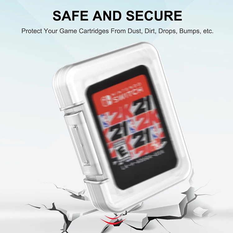 Portable Clear Protective Storage Box for Nintendo for Switch Lite OLED Mini Single Game Cartridge with for Micro SD TF Car