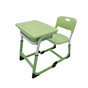 Wholesale classroom furniture School set School single adjustable student desks and chairs